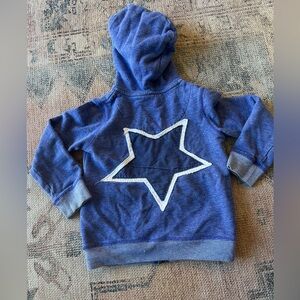 Mini Boden Blue Zip Up Jacket with Star Accent